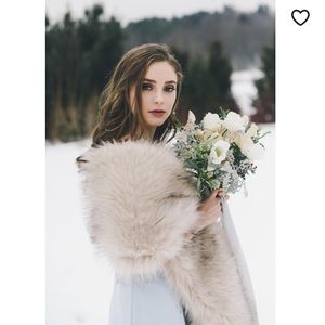 Blush/Nude Faux Fur Wrap - NEVER USED!